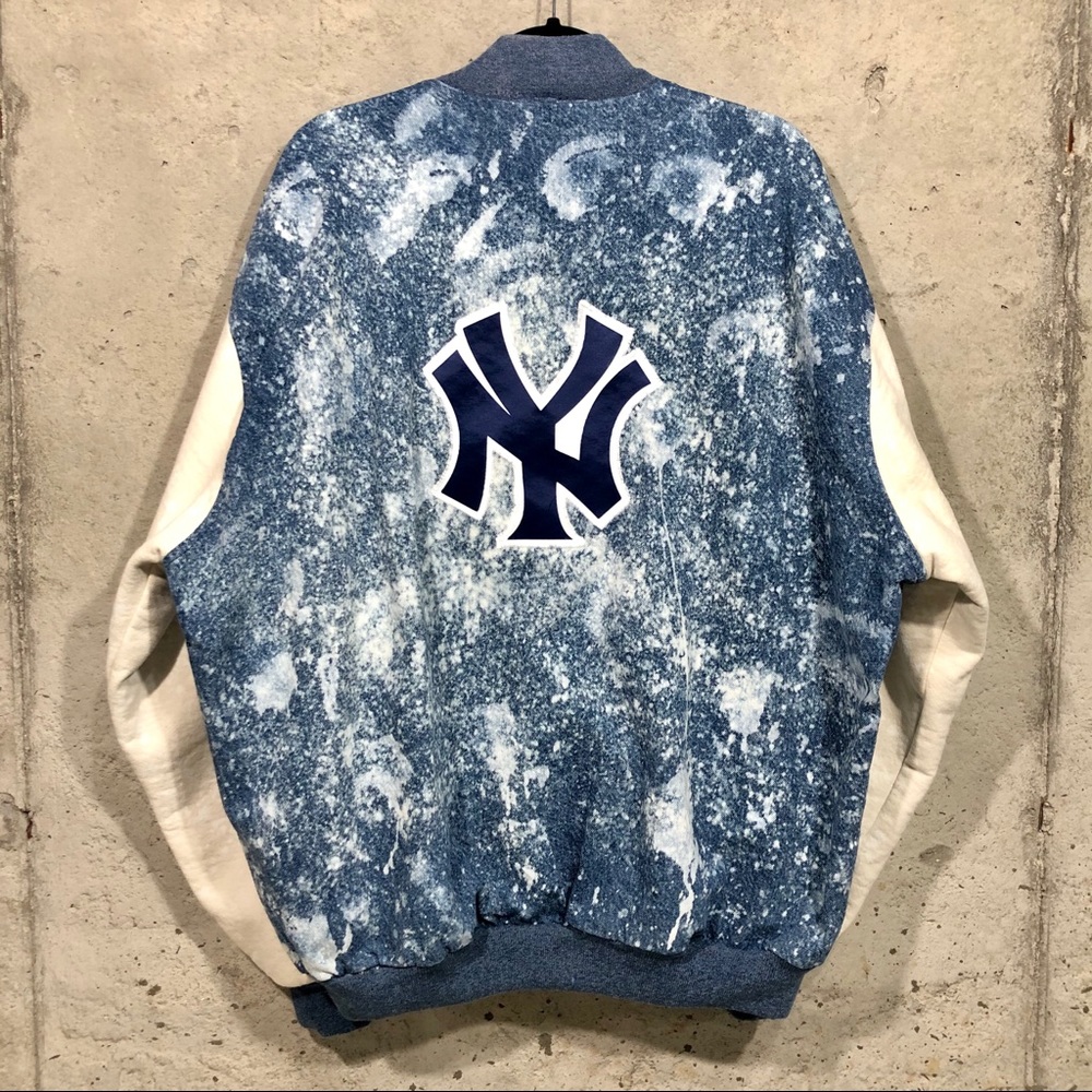 Adidas Bleached New York Yankees Denim Jacket - Picture 2 of 6